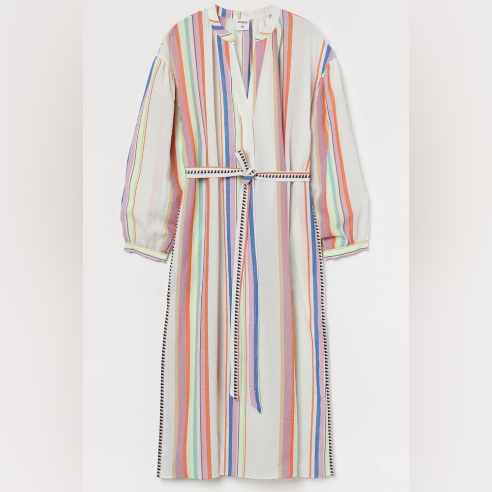 ❌SOLD❌Lemlem x H&M Multicolor Striped Lyocell Blend Kaftan Dress Women Size M